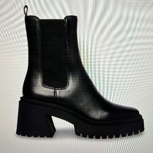 STEVE MADDEN FYNN BLACK LEATHER CHELSEA BOOT SIZE US7